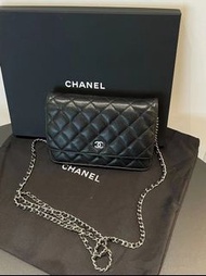 【CHANEL】香奈兒黑銀woc發財包荔枝皮冇花