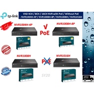 TP-Link VIGI 4CH / 8CH / 16CH NVR with PoE / Without PoE (Network Video Recorder) NVR1004H-4P / NVR1
