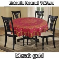 Estonia gold waterproof vinyl round tablecloth