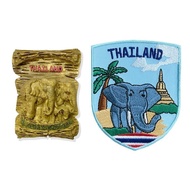 造型布貼＋磁鐵【2件組】 泰國大象磁鐵磁力貼?＋泰國大象皮夾徽章 紀念磁鐵 磁性家居裝飾 造型磁鐵 旅遊磁鐵 _廠商直送
