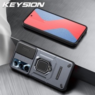 เคสกันกระแทก KEYSION สำหรับ Realme C65 4G ห่วงดึงป้องกันเลนส์กล้องสไลด์ฝาหลังโทรศัพท์สำหรับ OPPO Rea