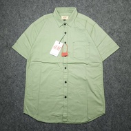 KEMEJA H&M Sage green Men's Short Sleeve Shirt HMSG0015