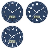 【fdhjtyhtjj】3X Digital Wall Clock with Time, Day of Week and Temperature, Silent Non-Ticking Battery