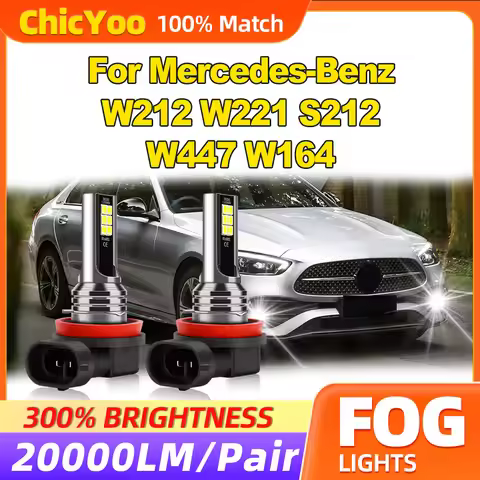 20000LM Fog Lamps 6000K White 12V Super Bright H8 H9 H11 Fog Lights 60W Plug And Play For Mercedes-B