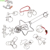 GHNRO 3D Metal Puzzle Toy For Children IQ Mind 3d Puzzle Wire Brainteasers Games Kong Ming Lock Cogn