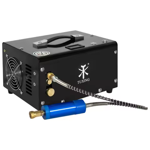 TUXING TXET061 300Bar 4500Psi High Pressure PCP Air Compressor with Power Adapter Set Pressure Compr