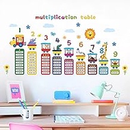 Educational Math Multiplication Table Wall Decals, 9x9 Number Chart, Removable 3D Learning Stickers