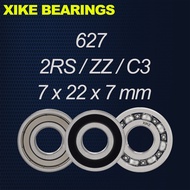 XIKE 627-2RS/ZZ/Open/C3 - Size 7x22x7mm High Quality Deep Groove Ball Bearings 627-2RS/627ZZ/627/627