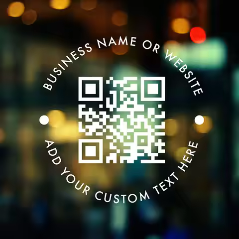 Custom QR Code Decal Sticker with Personalized Text, Social Media, Website, Window Decor Removable W
