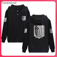 New Attack on Titan Hoodie Jacket Anime Black Gold Survey Legion Unisex Zip Casual