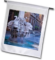 3dRose Four Dolphins Fountain, Aix-en-Provence, France EU09 BJN0015 Brian Jannsen Garden Flag, 12 by