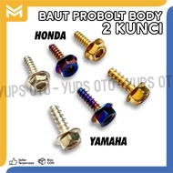 1 BIJI BAUT PROBOLT BODY SERKUP CHROME CROME CROM GOLD TWOTONE TWO TONE 2TONE MOTOR HONDA YAMAHA Mio Nmax Jupiter Vixion Maxi Aerox Xride X RIDE XRIDER Freego GEAR FREEGO  R15 R25 NOUVO VESPA FAZZIO AEROX  SCOOPY BEAT PCX ADV SUPRA VARIO FERZA MEGAPRO REV