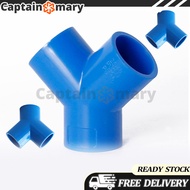 PVC Blue Fittings Y Tee Water Pipe 1/2inch To 1inch