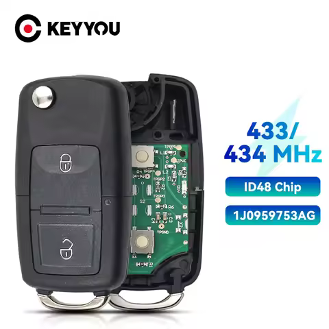 KEYYOU Remote Car Key For VOLKSWAGEN VW Golf 4 5 Passat b5 b6 polo Touran 434MHz ID48 Chip 1J0 959 7
