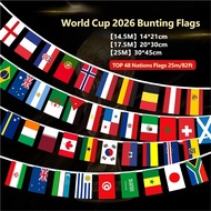 82ft/25M World Flags Bunting Pack For 2026 World Cup  48 Nations 45x30cm Flags USA Mexico Canada Dec