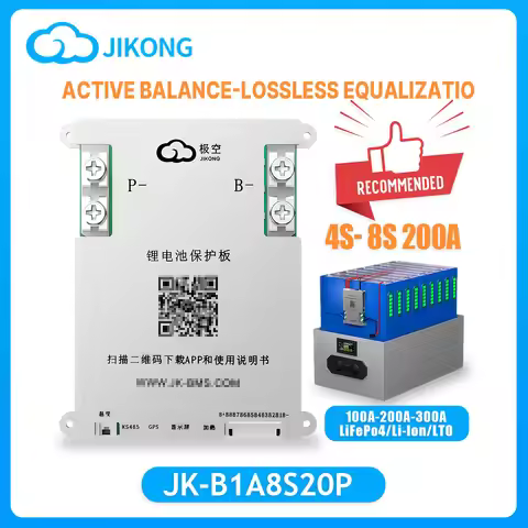 JIKONG BMS 4S Lifepo4 JK B2A8S20P JK BMS B2A8S30P HC JKBMS 200A 300A JK BMS 3S 12V 24V 8S Lifepo4 Li