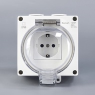 VISWE socket eu waterproof IP66 outdoor 16A Electrical Outlet Weatherproof Dustproof Transparent cov