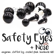 5 sets /10 sets of Safety Eyes / Noses (4.5 - 12mm) for amigurumi stuffed toy crochet plush handmade