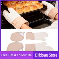 Dkkioau Yosoo Health Gear Kitchen Oven Mitts Gloves Cooking and Pot Holders Set with 2 Potholders He