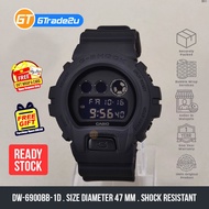 Original G Shock Men DW-6900BB-1D DW-6900BB-1 DW6900BB-1D Digital Bulat All Black Watch All Black [R