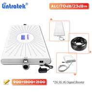 Lintratek 70dB ALC TriBand 2G 3G 4G Signal Repeater GSM 900 DCS LTE 1800 WCDMA 2100 Cellular Amplifi