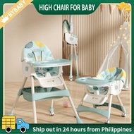 Foldable high chair for baby Adjustable Height High Chair Clean Baby High Chair Detachable plate