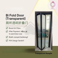 BiFold Transparent Bi Fold Door Black Frame Custom Size Aluminium Door 厕所门