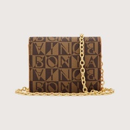 Bonia Medium Brown Monogram Sling Bag