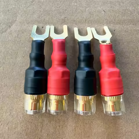 Pure Copper Gold-plated Antique Power Amplifier Speaker Adapter Terminal Y Plug Banana Seat for Mcln