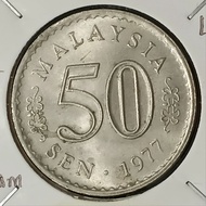 ( Syiling ) 50 Sen 1977 ( UNC ) Malaysia Parliament House