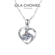 EVQA Girl Birthday Gift 18K White Gold Valentine's Day Necklaces 0.8CT Moissanite Diamond Pendant PT