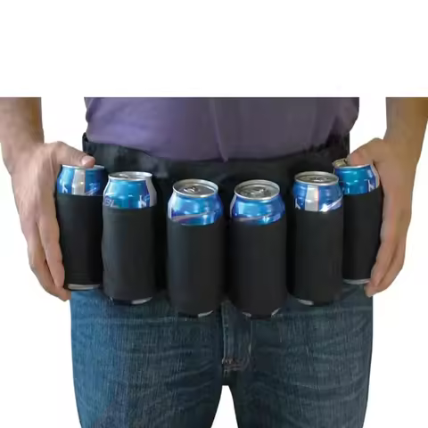 Beer Belt Holster, Beer Soda Bottle Holder Belts, Drink Can Holder, Adjustable Waist Pack Bag, Holds