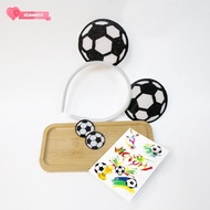 XIAWUSS 3 Pcs Set Football Headband, World Cup Themed 2026 Edition Football Earrings, Headband Earri