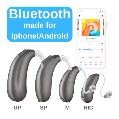 Bluetooth Unitron Ativo UP/SP/M/RIC hearing aids 12 channels offer mobile app controlled volume