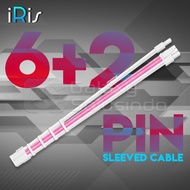 IRis ATX 6+2 Pin 8 Pin Extension Sleeved Cable - White Pink