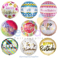 Happy Birthday Round Foil Balloon/Happy Birthday Balloon/Birthday Round Balloon_PeSTa Partysupplies