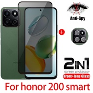 2in1 Full Anti PRIVACY Film For honor 200 smart 5G 2024 tempered glass Anti Spy Lens Film Class Full