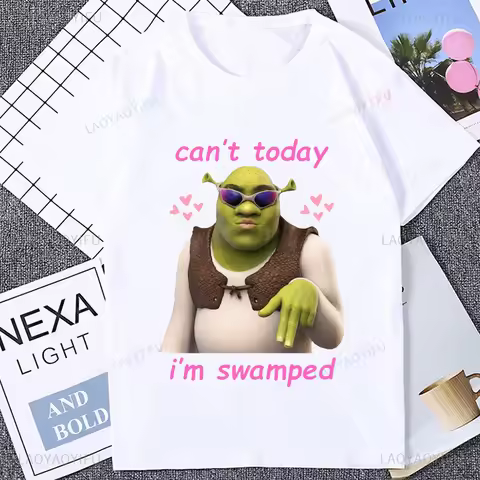 Funny Graphic Animated Film Shrek Tshirt Casual Fashion Short Sleeve Summer Style Man T Shirt Hip Ho