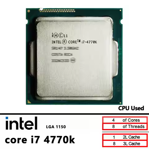 Intel Core i7-4770K Used i7 4770K i7 4770 K 3.5 GHz 84W LGA 1150