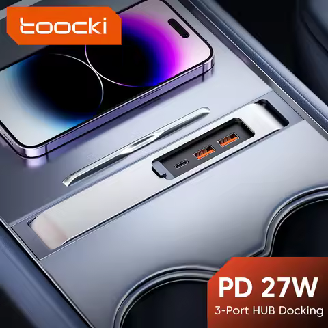 Toocki PD 27W USB HUB Quick Charger Type C Hub Docking Station USB Shunt Hub For Tesla Model 3 Y 3 P
