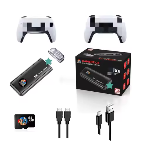 X6 USB video game consoles 2.4G Wireless Controllers H133 Retro 8K Game stick 15 Simulators 64G 3900