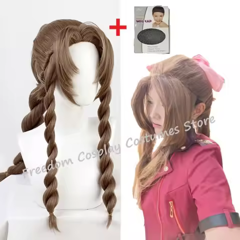 Final Fantasy VII Aerith Cosplay FF7 Aerith Gainsborough Wigs Cosplay Heat Resistant Synthetic Hair 