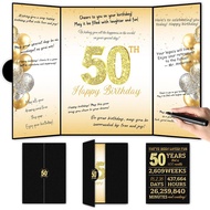 Black Gold 50th Birthday Party Decorations, Happy 50th Birthday Guest Book for Men Women 50th Birthd