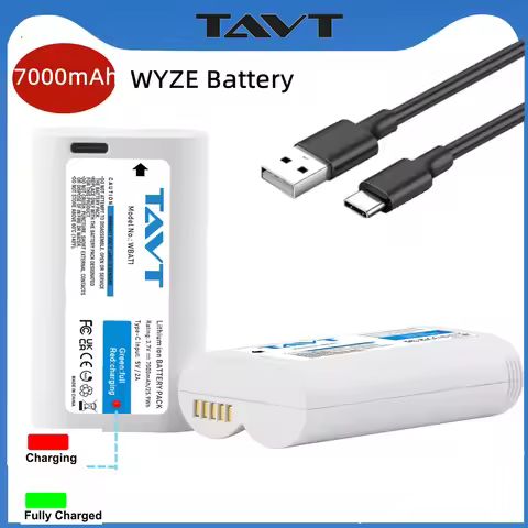 7000mAh Battery with Type C Charging Port for WYZE Battery Cam Pro and Duo Cam Doorbell Cam Pro Came