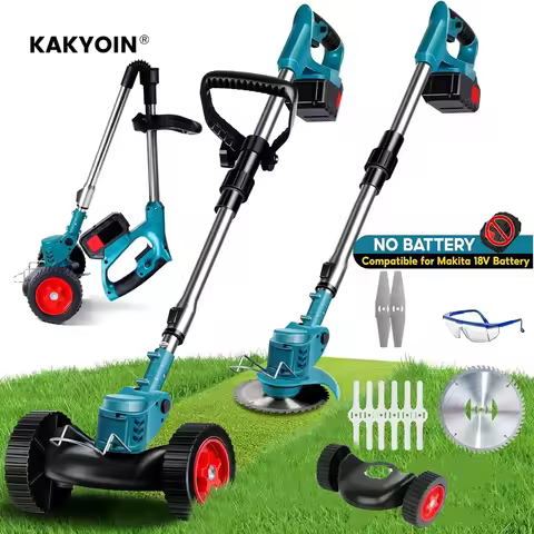 1850W Electric Lawn Mower Length Adjustable Handheld Cutter Cordless Garden Grass Cutting Trimmer Fo
