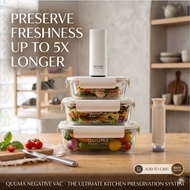 (Ready Stock) Quuma NegativeVAC Vacuum Glass Container Food Storage Lunch Box