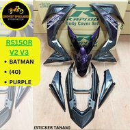 RAPIDO COVER SET BATMAN RS150R ORIGINAL V1 V2 V3 BAT MAN BLACK BLUE PURPLE RED HITAM BIRU MERAH (STICKER TANAM)