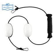 Kayak Tow Rope Boating Floating Throw Anchor Line with Dual Floats End Clips Float Rope Buoy Gear Accessorie White
