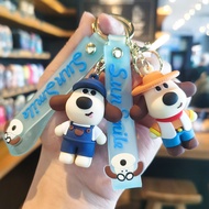 New Keychain Cute Cartoon Anime Characters Doll Toy Fashion 3D Silicone Kids Keyring Gift C051