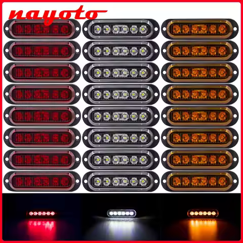 4x/6x/8x/10x 12V 24V External LED Side Marker Warning Light Clearance Lamp Turn Signal Light For Tru